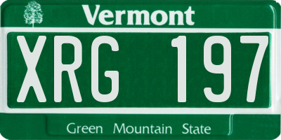VT license plate XRG197