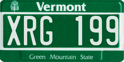 VT license plate XRG199