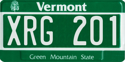 VT license plate XRG201