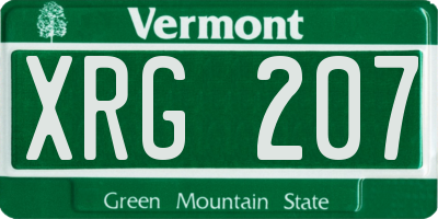 VT license plate XRG207
