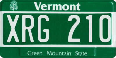 VT license plate XRG210