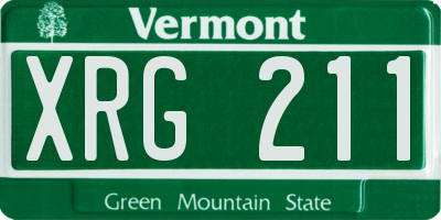 VT license plate XRG211