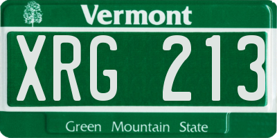 VT license plate XRG213