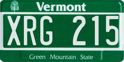 VT license plate XRG215