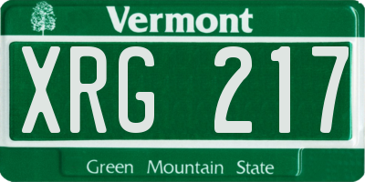 VT license plate XRG217