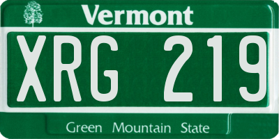 VT license plate XRG219