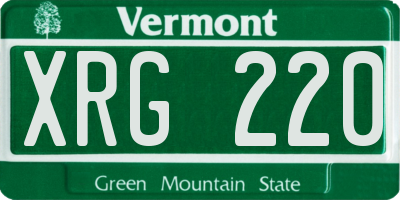 VT license plate XRG220