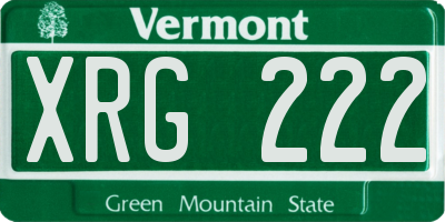 VT license plate XRG222