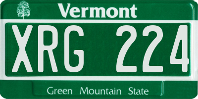 VT license plate XRG224