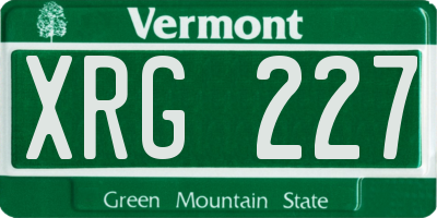 VT license plate XRG227