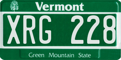 VT license plate XRG228