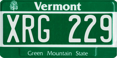 VT license plate XRG229