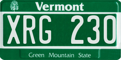 VT license plate XRG230