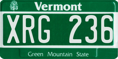 VT license plate XRG236
