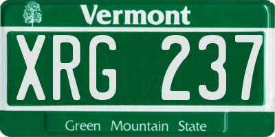 VT license plate XRG237
