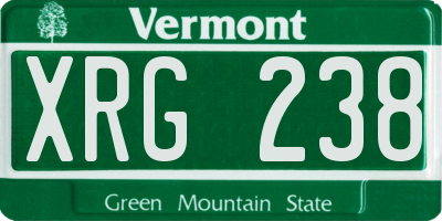 VT license plate XRG238