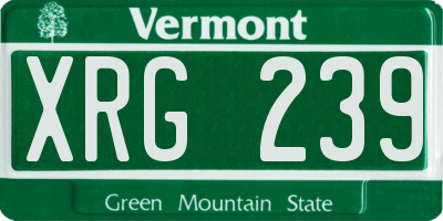 VT license plate XRG239