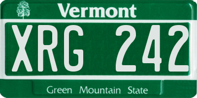 VT license plate XRG242