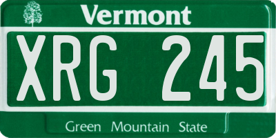 VT license plate XRG245