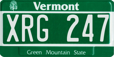 VT license plate XRG247
