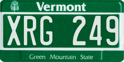 VT license plate XRG249