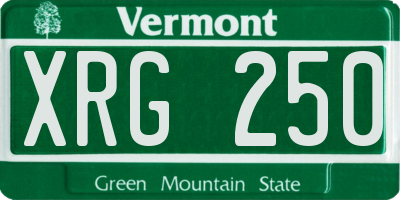 VT license plate XRG250