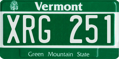 VT license plate XRG251