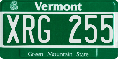 VT license plate XRG255