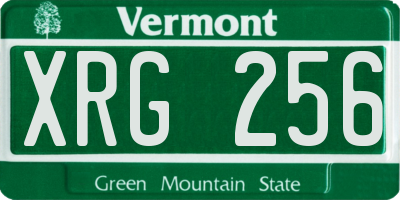 VT license plate XRG256