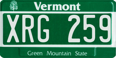 VT license plate XRG259