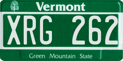 VT license plate XRG262