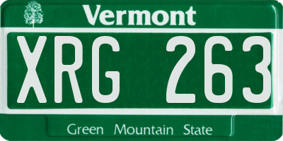 VT license plate XRG263