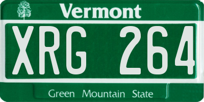 VT license plate XRG264
