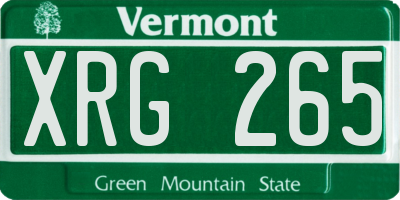 VT license plate XRG265