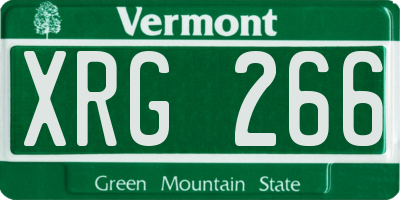 VT license plate XRG266