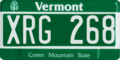 VT license plate XRG268