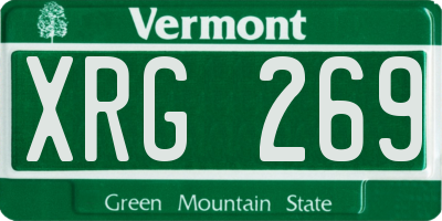VT license plate XRG269