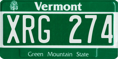 VT license plate XRG274