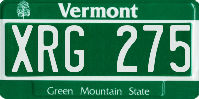 VT license plate XRG275