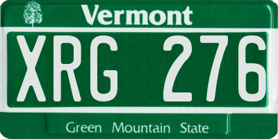 VT license plate XRG276