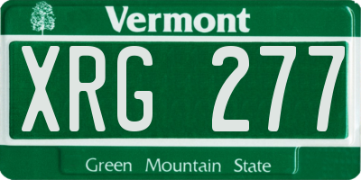 VT license plate XRG277
