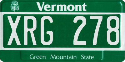 VT license plate XRG278