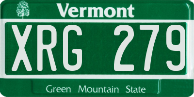 VT license plate XRG279