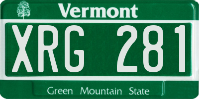 VT license plate XRG281