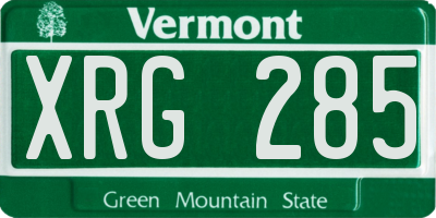 VT license plate XRG285