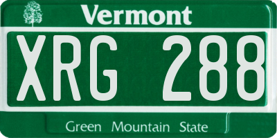 VT license plate XRG288