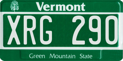 VT license plate XRG290