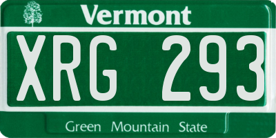 VT license plate XRG293