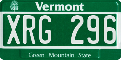 VT license plate XRG296