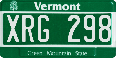 VT license plate XRG298
